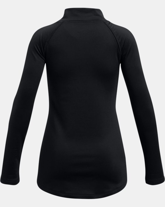 Girls' ColdGear® Mock Long Sleeve, Black, pdpMainDesktop image number 1